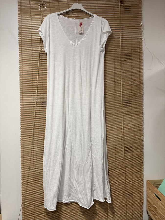 Robe longue t-shirt blanche