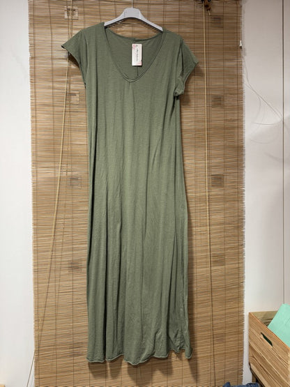 Robe longue t-shirt kaki