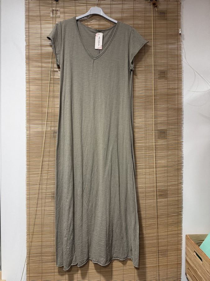 Robe longue t-shirt taupe