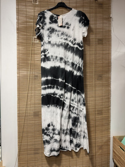 Robe longue t-shirt tie&die anthracite