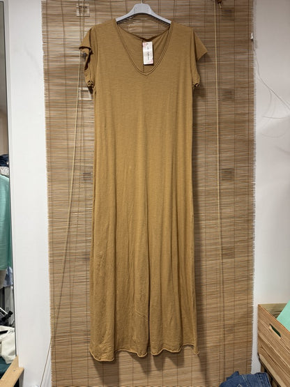 Robe longue t-shirt camel