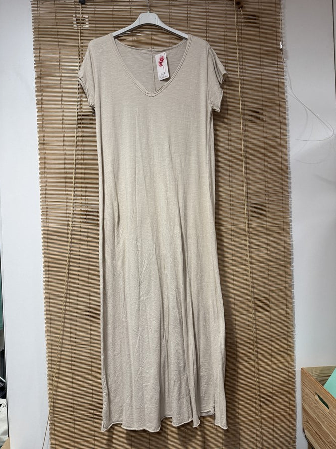 Robe longue t-shirt sable