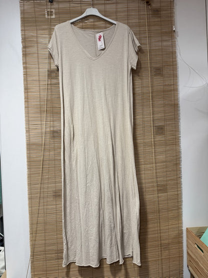 Robe longue t-shirt sable