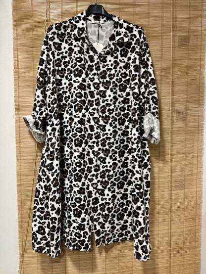 GRANDE TAILLE - Robe léopard gaze de coton