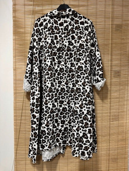 GRANDE TAILLE - Robe léopard gaze de coton