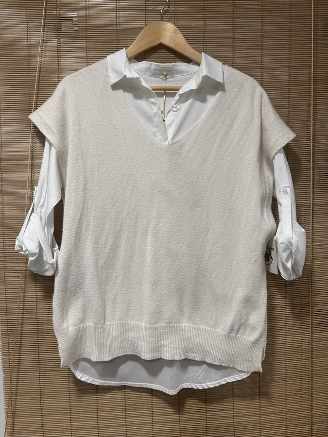 Pull débardeur offwhite