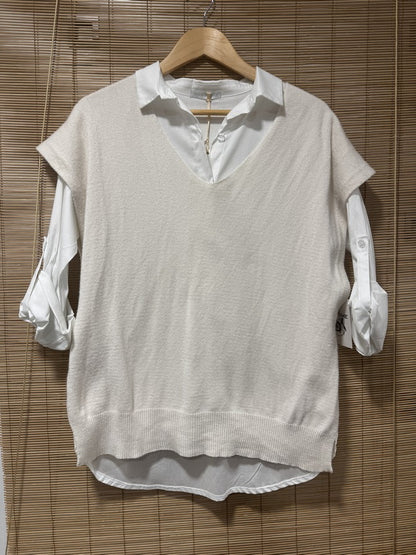 Pull débardeur offwhite