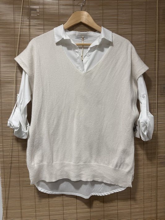 Pull débardeur offwhite