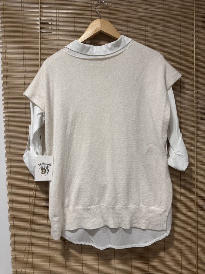 Pull débardeur offwhite