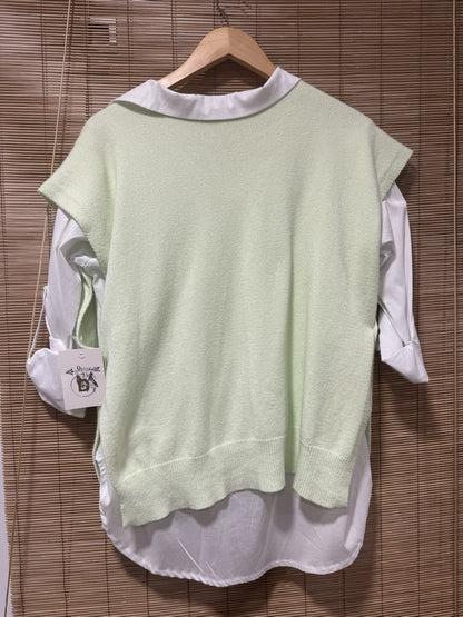 Pull débardeur vert pomme