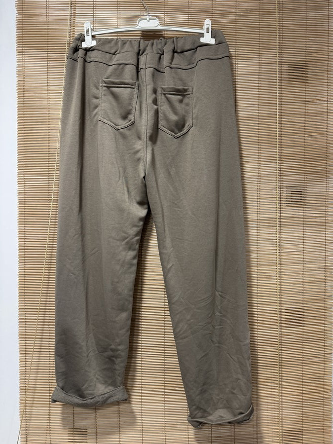 GRANDE TAILLE - Jogging GOOD VIBES taupe