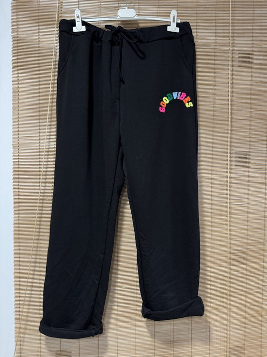 GRANDE TAILLE - Jogging GOOD VIBES noir