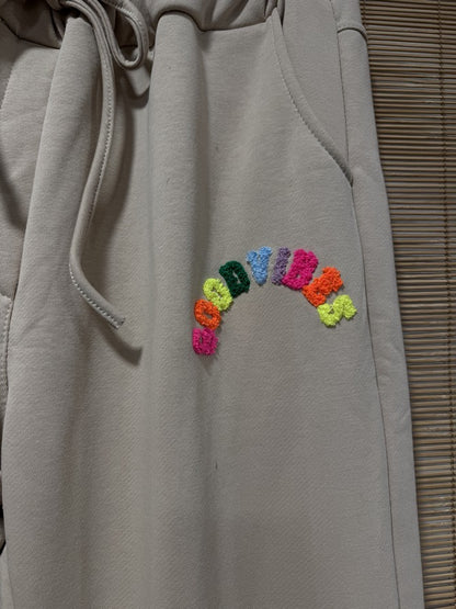 GRANDE TAILLE - Jogging GOOD VIBES beige