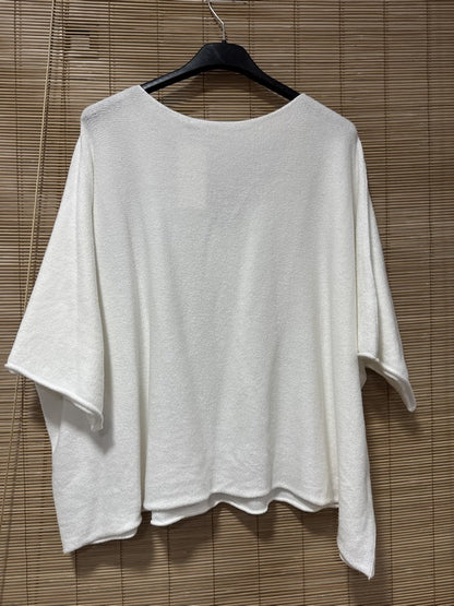 GRANDE TAILLE - Petit pull court blanc