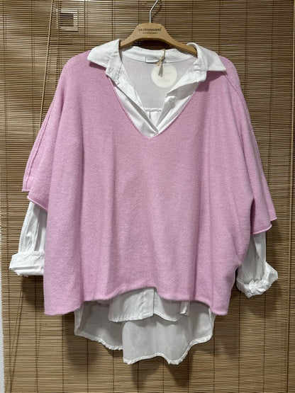 GRANDE TAILLE - Petit pull court sable