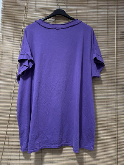 GRANDE TAILLE - T-shirt La Vie est Belle violet
