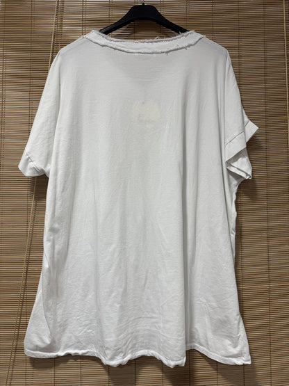 GRANDE TAILLE - T-shirt La Vie est Belle blanc