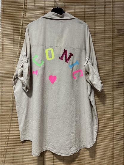 GRANDE TAILLE - Chemise Iconic taupe