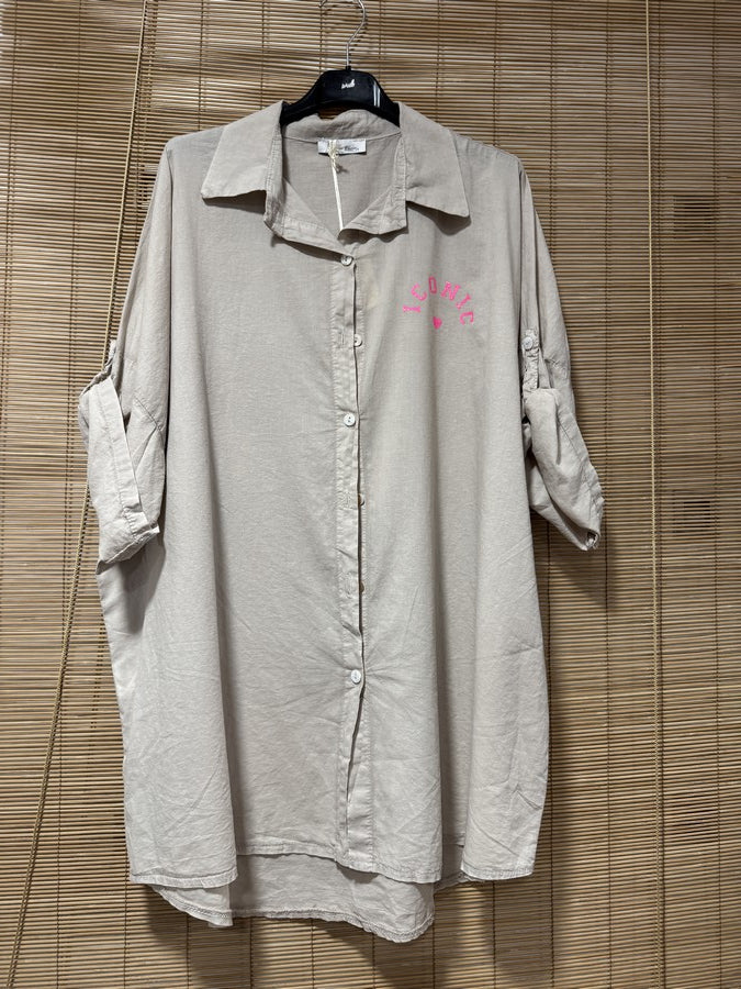GRANDE TAILLE - Chemise Iconic taupe