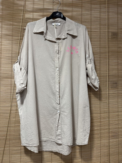 GRANDE TAILLE - Chemise Iconic taupe