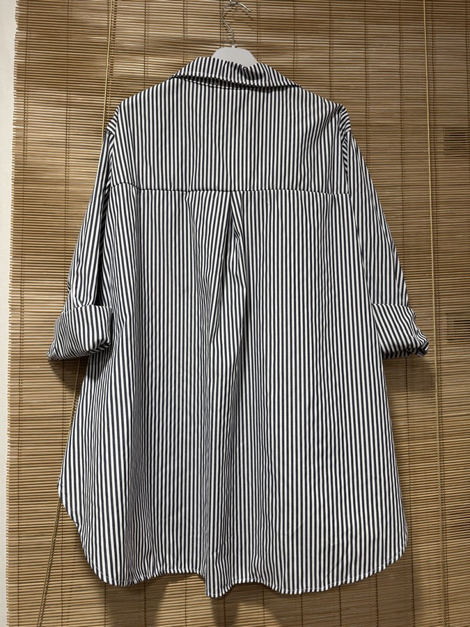 GRANDE TAILLE - Chemise rayée patchs