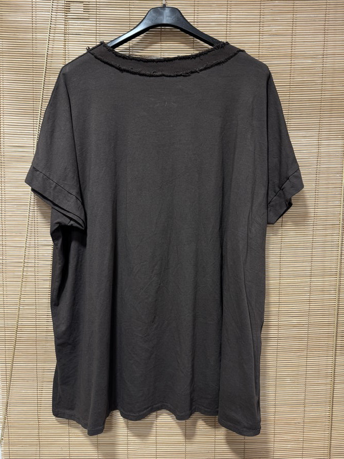 GRANDE TAILLE - T-shirt La Vie est Belle marron