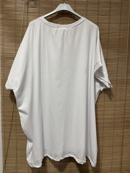 GRANDE TAILLE - T-shirt La vie est Belle soleil blanc