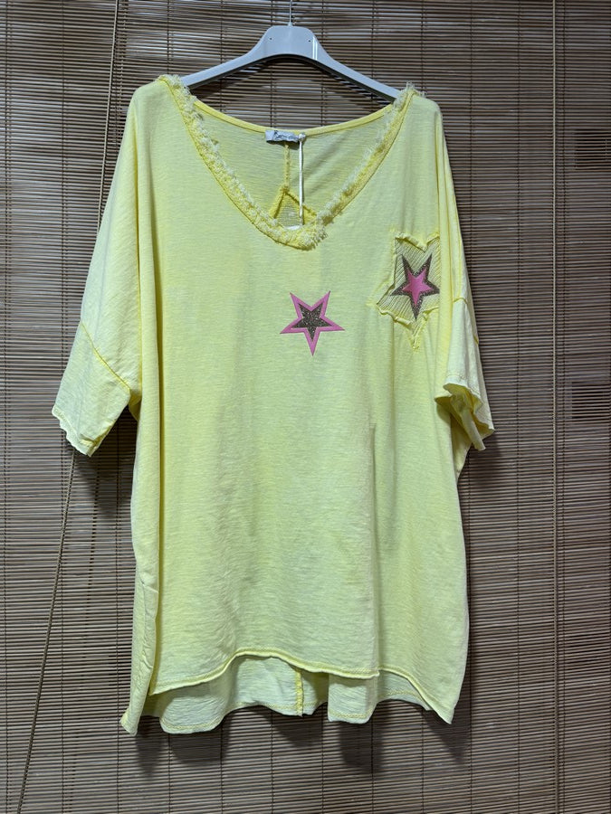 GRANDE TAILLE - T-shirt étoile jaune