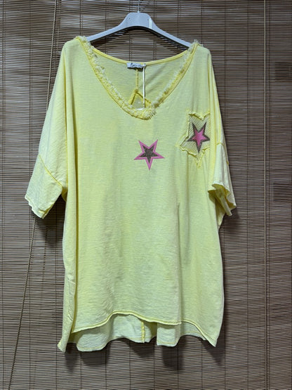 GRANDE TAILLE - T-shirt étoile jaune