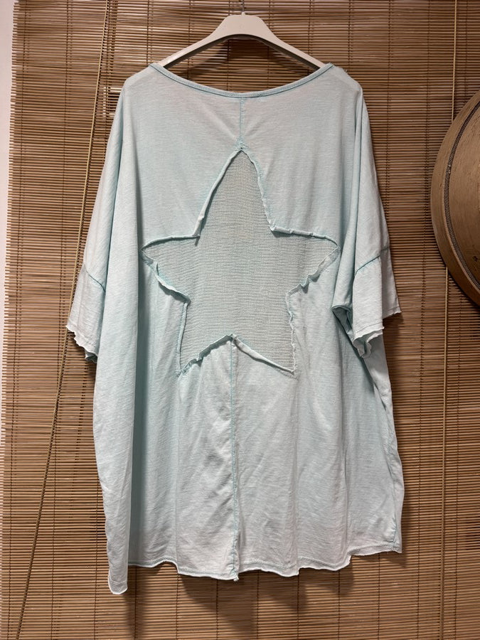 GRANDE TAILLE - T-shirt étoile orange turquoise