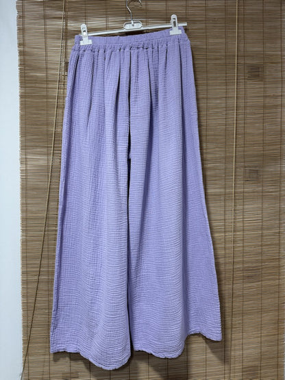 GRANDE TAILLE - Pantalon gaze de coton lila