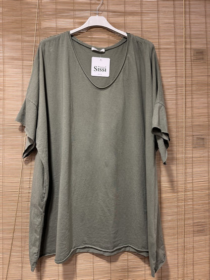 GRANDE TAILLE - T-shirt coton kaki