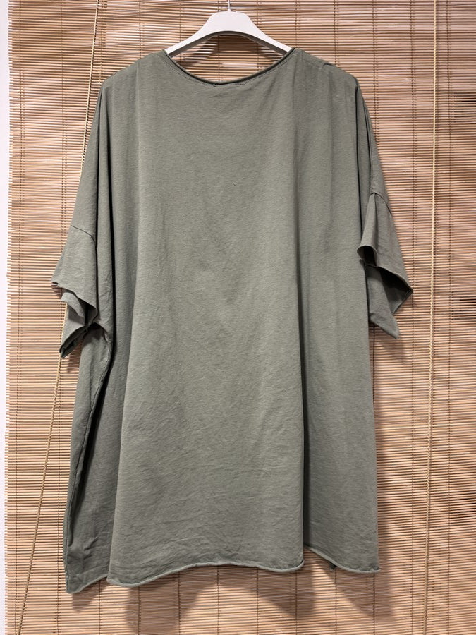 GRANDE TAILLE - T-shirt coton kaki