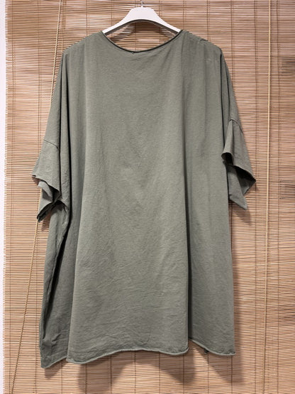 GRANDE TAILLE - T-shirt coton kaki