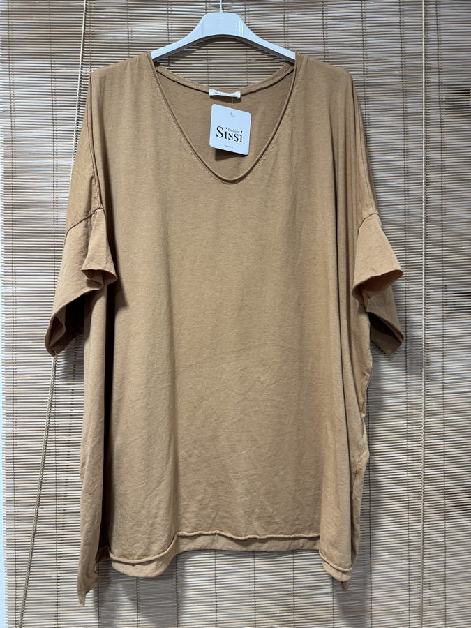 GRANDE TAILLE - T-shirt coton camel