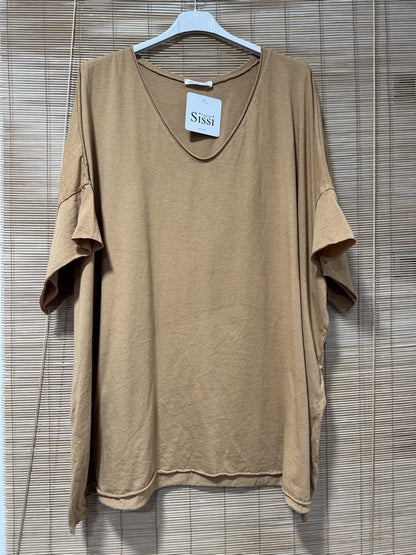 GRANDE TAILLE - T-shirt coton camel