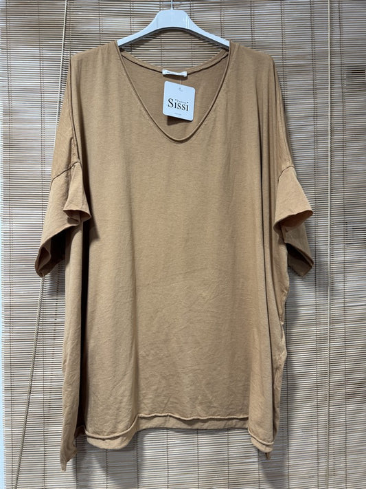 GRANDE TAILLE - T-shirt coton camel