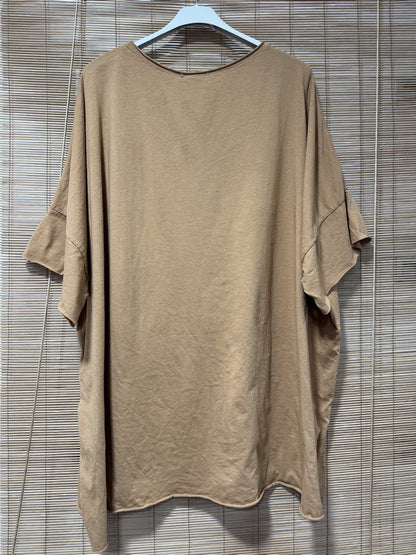 GRANDE TAILLE - T-shirt coton camel