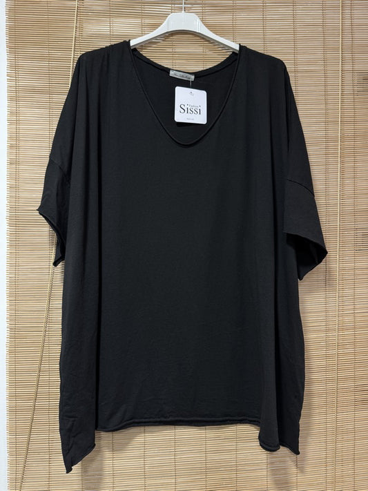 GRANDE TAILLE - T-shirt coton noir