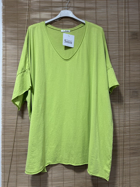 GRANDE TAILLE - T-shirt coton vert anis