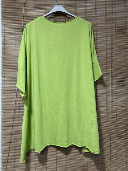 GRANDE TAILLE - T-shirt coton vert anis