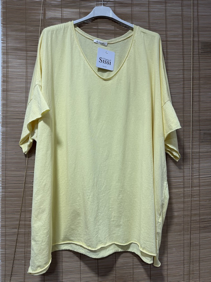 GRANDE TAILLE - T-shirt coton jaune