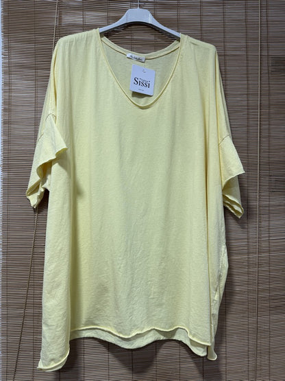GRANDE TAILLE - T-shirt coton jaune