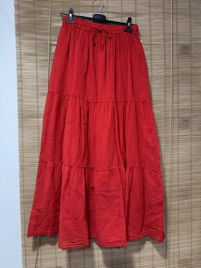 GRANDE TAILLE - Jupe longue voile de coton noir