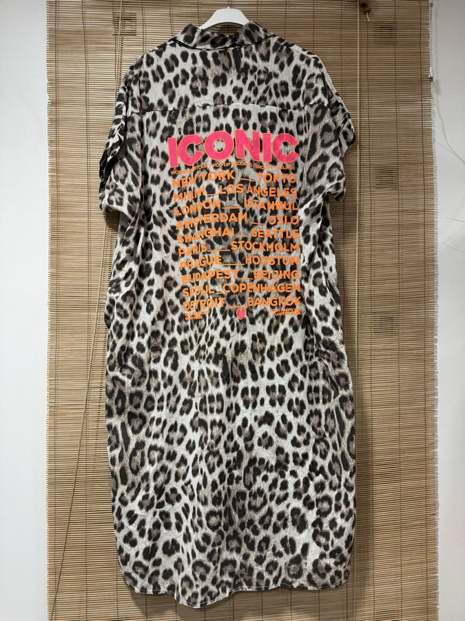 GRANDE TAILLE - Chemise tunique léopard ICONIC beige