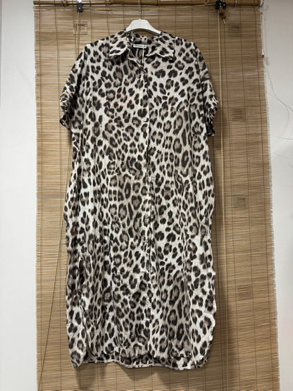 GRANDE TAILLE - Chemise tunique léopard ICONIC beige
