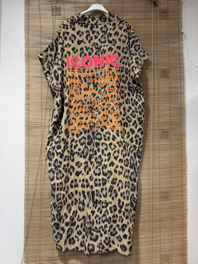GRANDE TAILLE - Chemise tunique léopard ICONIC camel