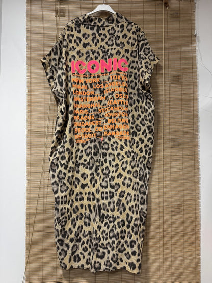 GRANDE TAILLE - Chemise tunique léopard ICONIC camel