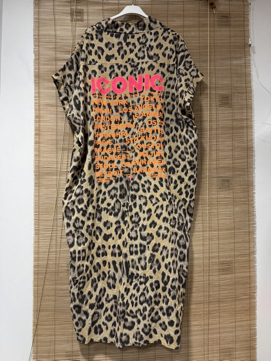 GRANDE TAILLE - Chemise tunique léopard ICONIC camel