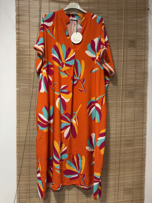GRANDE TAILLE - Robe imprimée orange